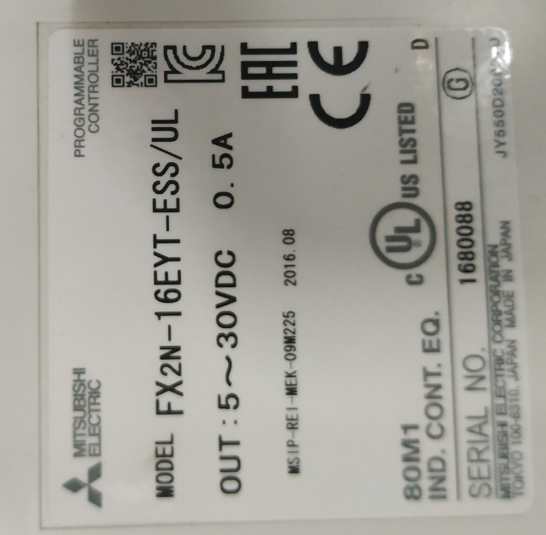 Mitsubishi Plc I/o Module Fx2n-16eyt-ess/ul