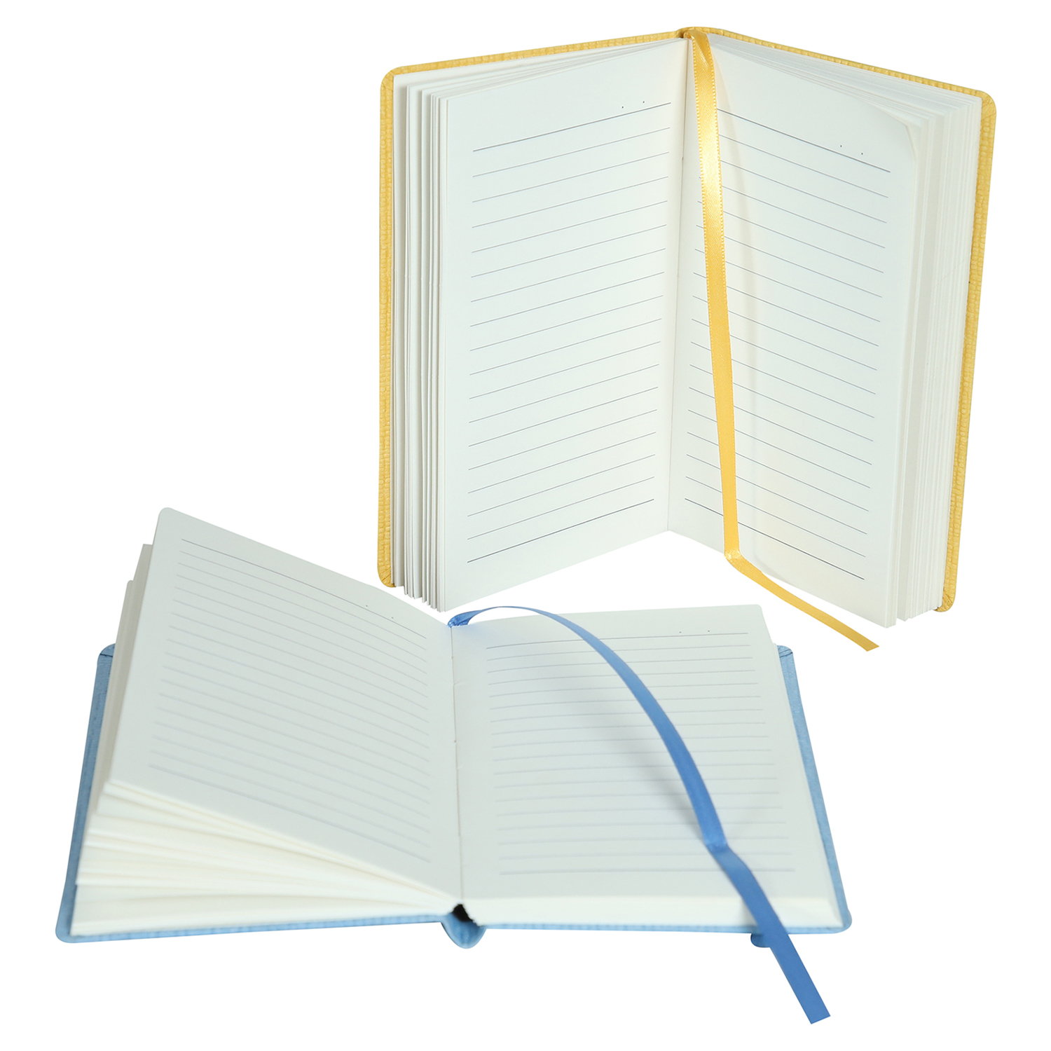 Features Include An Elastic Band Closure Comma Abaca - A6 Size - Hard Bound Notebook (Sky Blue And Yellow)