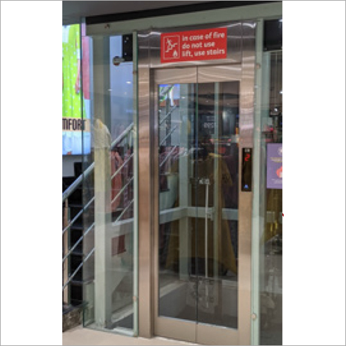 Clear Vision Frame Less Glass Door - Glass, Stainless Steel | Automatic Operation, Frameless Design, 90m Maximum Rise, 1904 kg Max Load, 36 Months Warranty