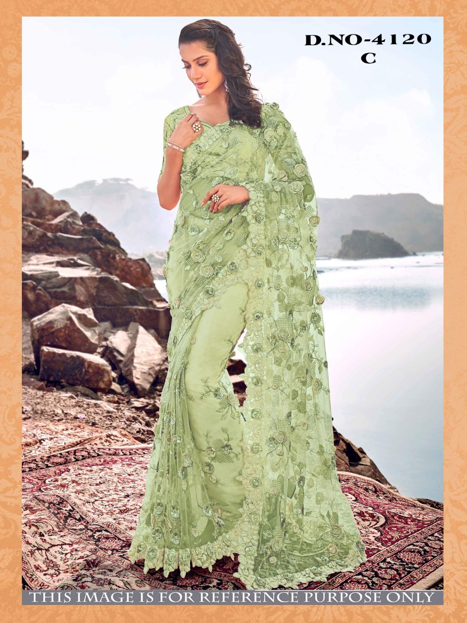 Designer Net Saree - Net Fabric, Heavy Silk Blouse With Zari & Resham Embroidery, Multi-color | Perfect For Parties With Gorgeous Beads And Stone Handwork