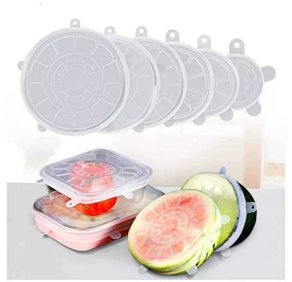 Assorted Microwave Safe Silicone Stretch Lids Flexible Covers