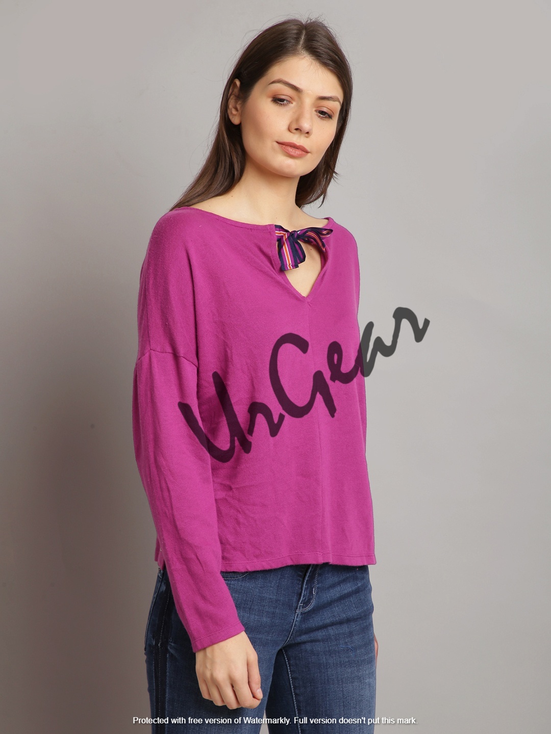 Women Purple Top - 100% Combed Cotton, Available Sizes: S To Xxxl, Color: Purple, Gsm: 180, Full Sleeves, Features: Breathable, No Fade, Washable
