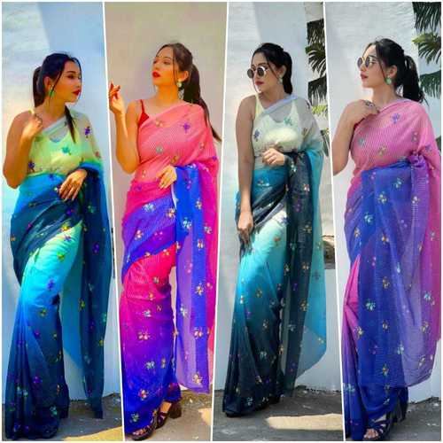 पार्टी वियर हॉट जॉर्जेट साड़ी