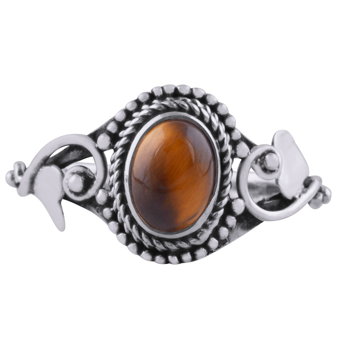 Tiger Eye Natural Gemstone 925 Sterling Solid Silver Oval Cabochon Handmade Ring