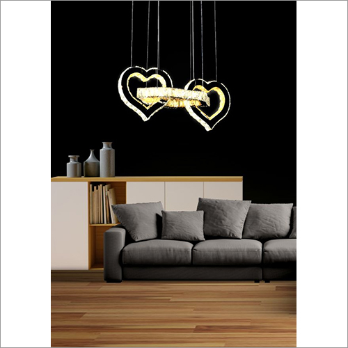 हार्ट शेप क्रिस्टल वॉयस असिस्ट झूमर