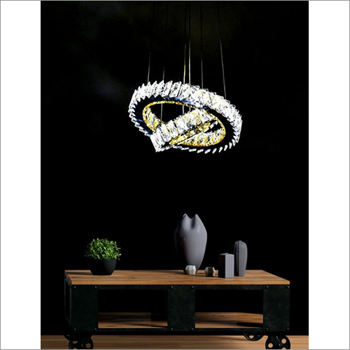 दो गोल रिंग्स K9 क्रिस्टल एलईडी झूमर