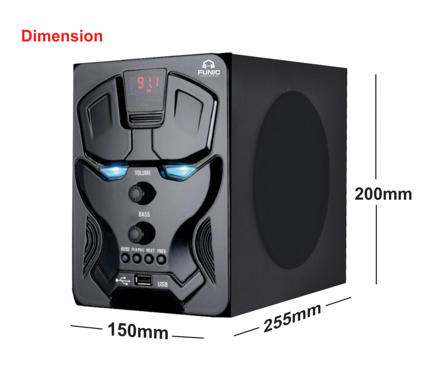 2.1 Multimedia Speaker System - 3100 W Pmpo, Bluetooth & Aux Connectivity, Fm Tuner & Usb Playback, Black Finish, Remote Control Included