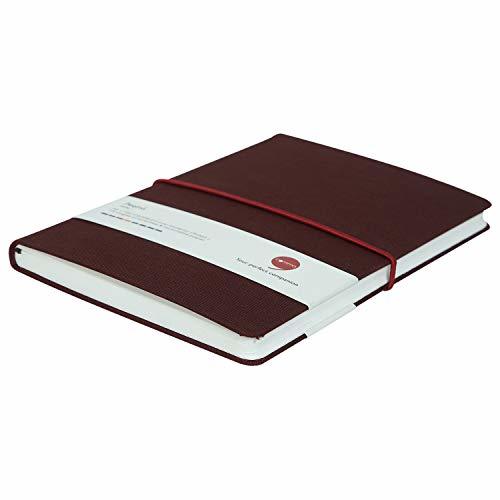 Features Include Horizontal Elastic Band Closure Comma Regina - A5 Size - Hard Bound Notebook (Maroon)