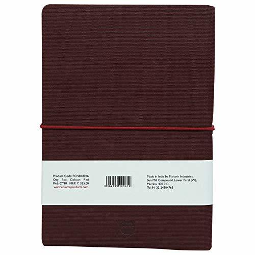 Features Include Horizontal Elastic Band Closure Comma Regina - A5 Size - Hard Bound Notebook (Maroon)