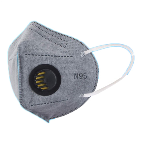 White N 95 Face Mask With Hot Air Cotton And Adjustable Headloop - 5 Layer
