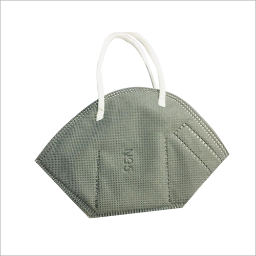 White N 95 Face Mask With Hot Air Cotton And Adjustable Headloop - 5 Layer