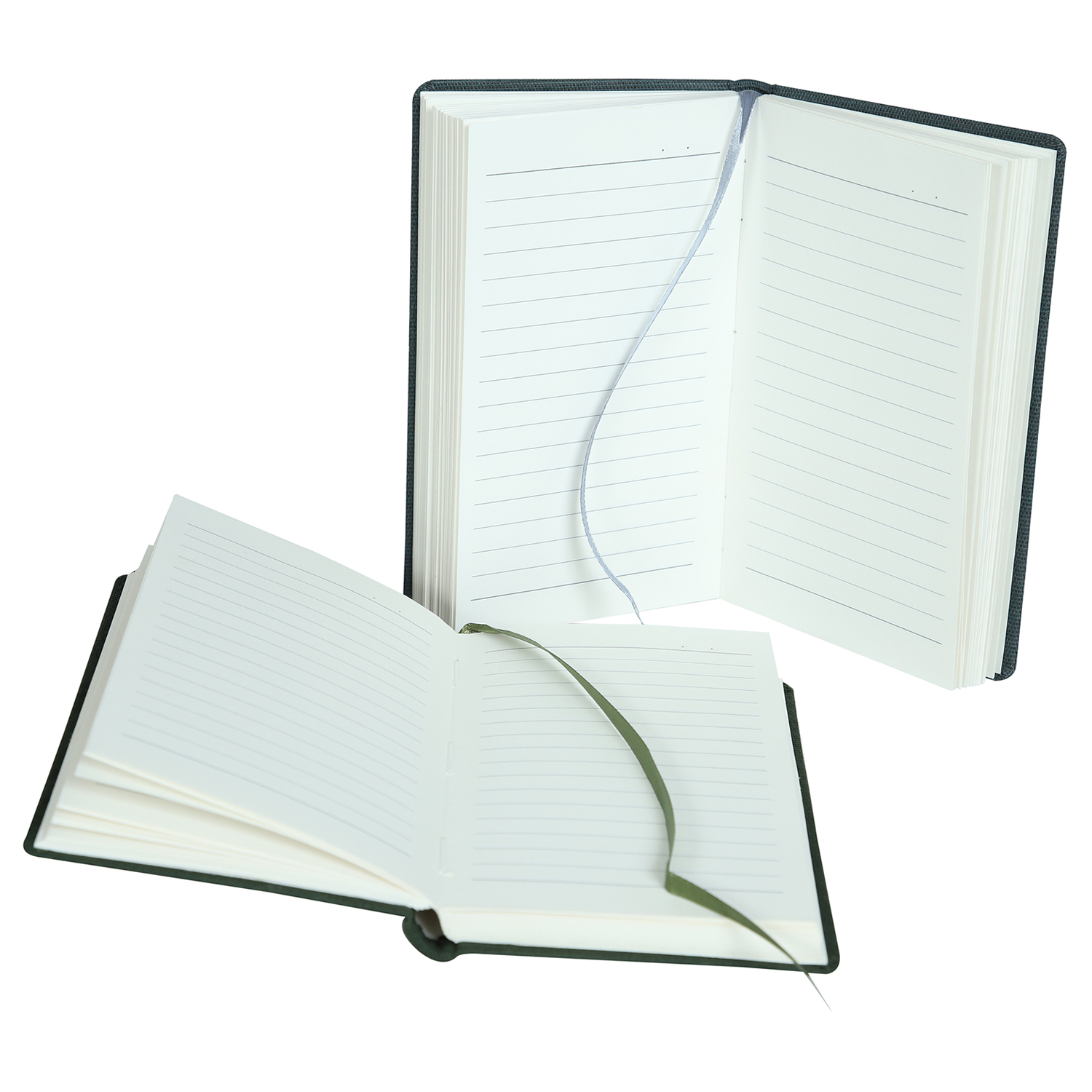 Features Include An Elastic Band Closure Comma Regina - A6 Size - Hard Bound Notebook (Dark Green And Grey)