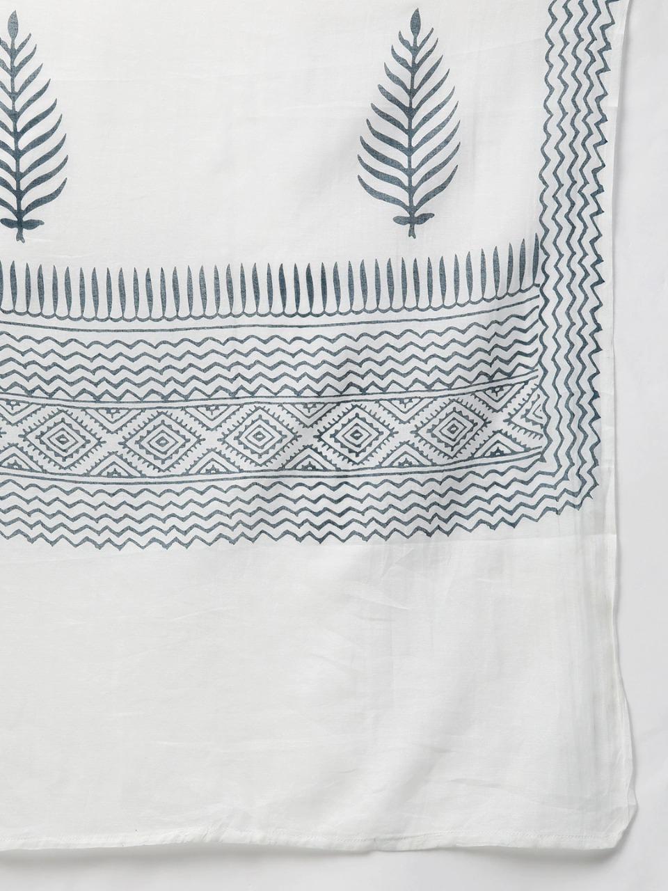 Blue N White Cotton Suit