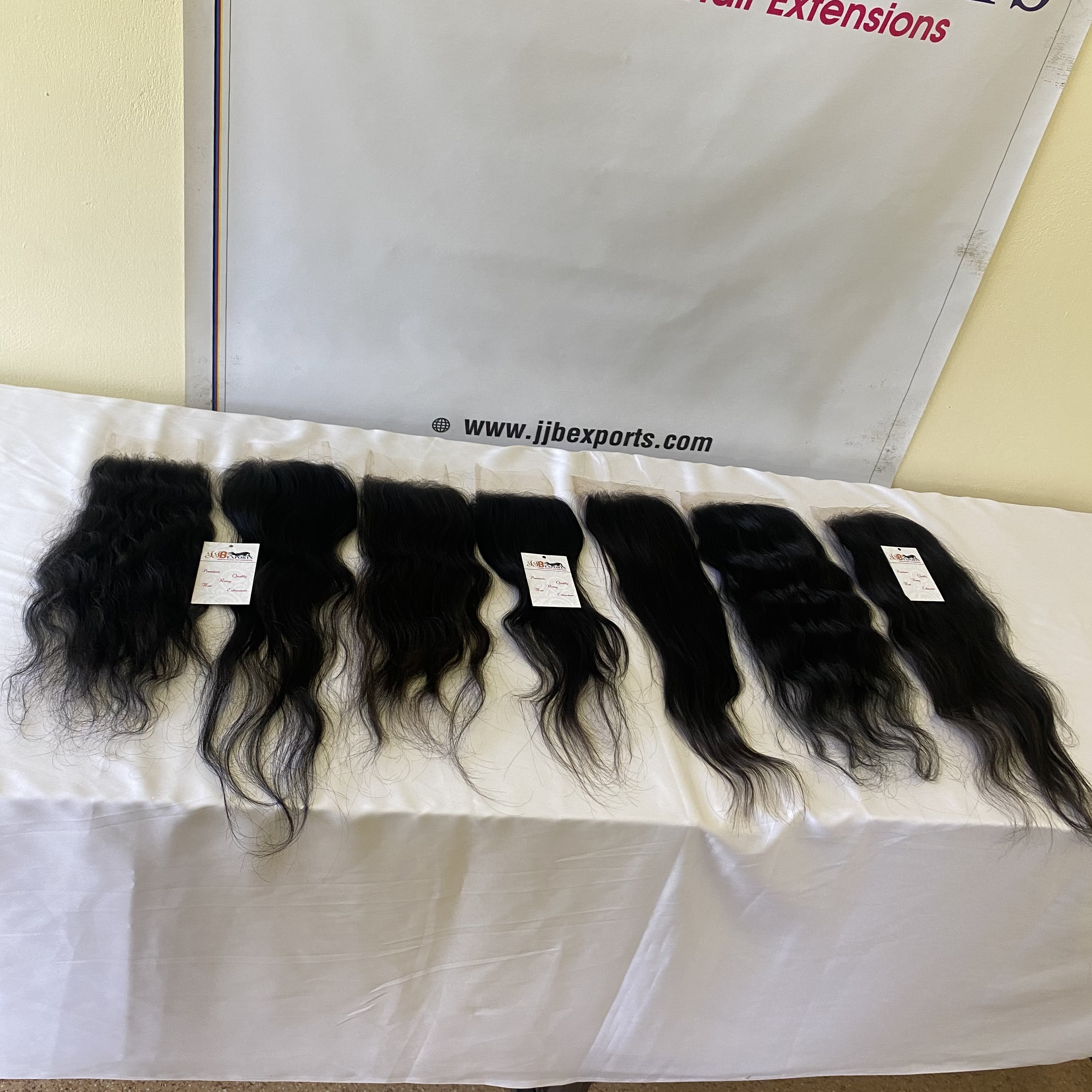Raw Unprocessed Mink Hair Human Lace Closure Frontal Hair - Color: Natural Black