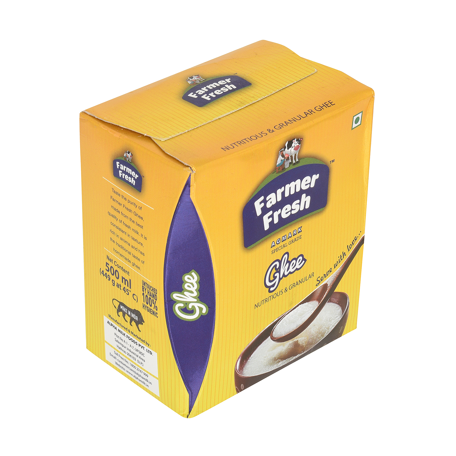 500ml Pure Desi Ghee - Pure Cow Ghee, Yellow Color | Made From Fresh Cow Milk, Ideal For Cooking And Religious Ceremonies