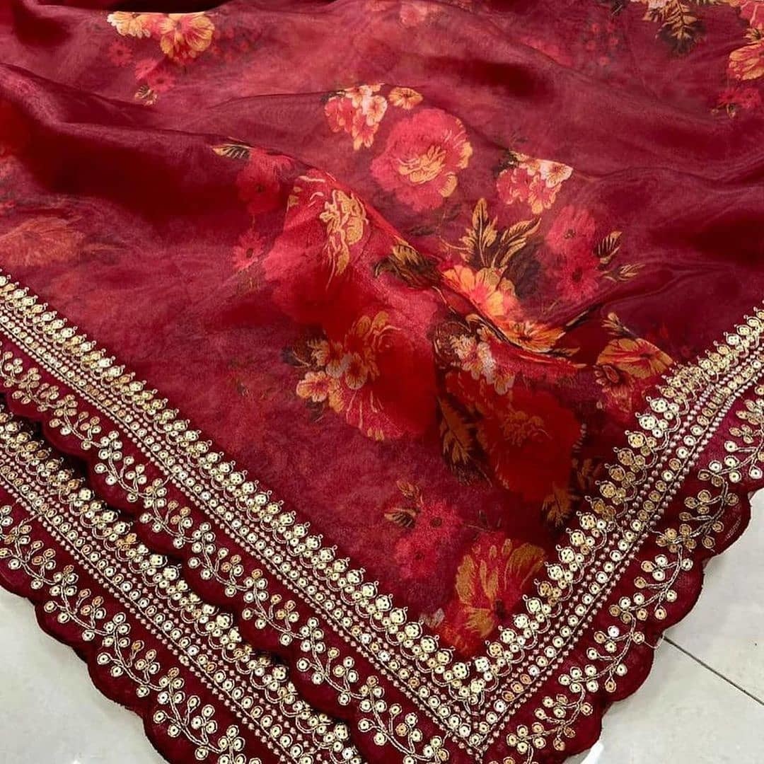 Party Wear Hit Designer Organza Saree