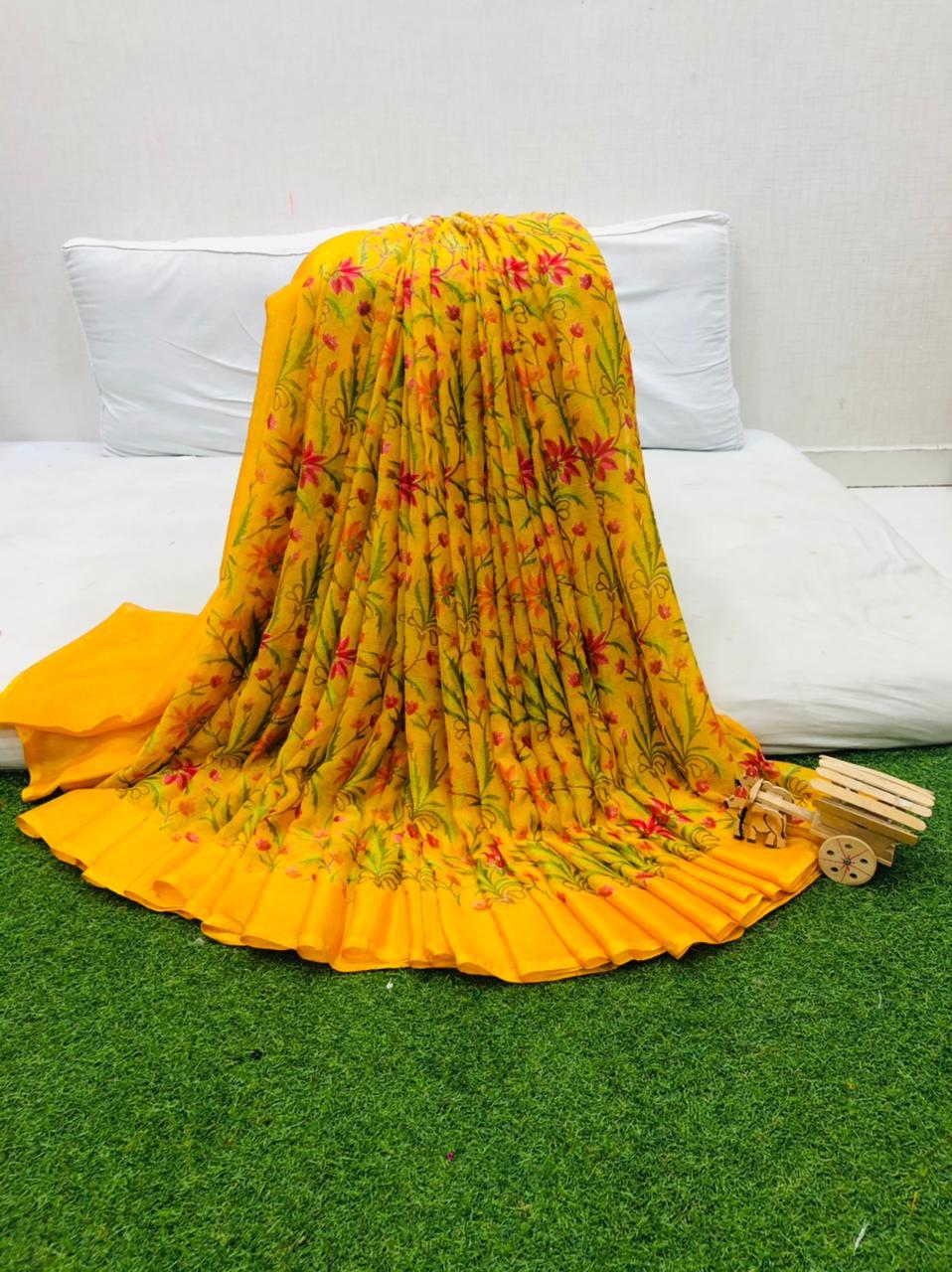 Party Wear Heavy Chiffon Barsso Saree