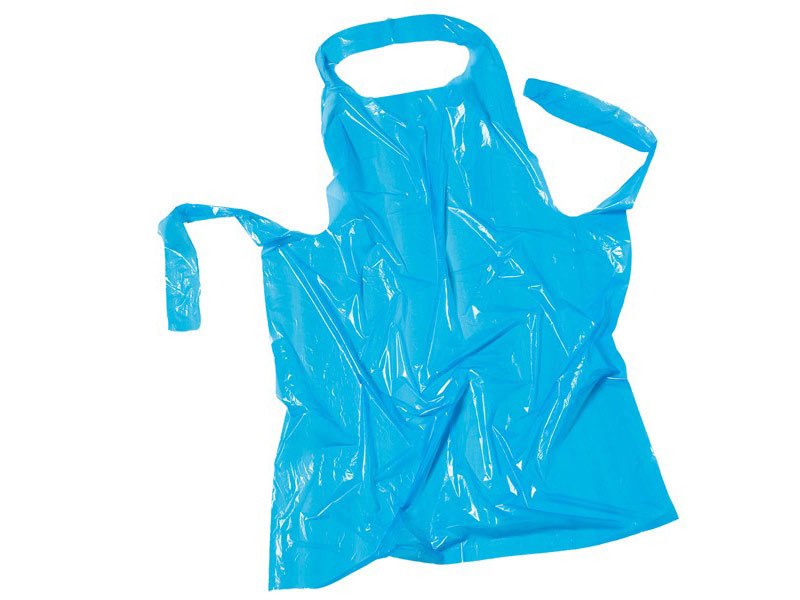 Disposable Plastic Aprons - Color: Medical Blue