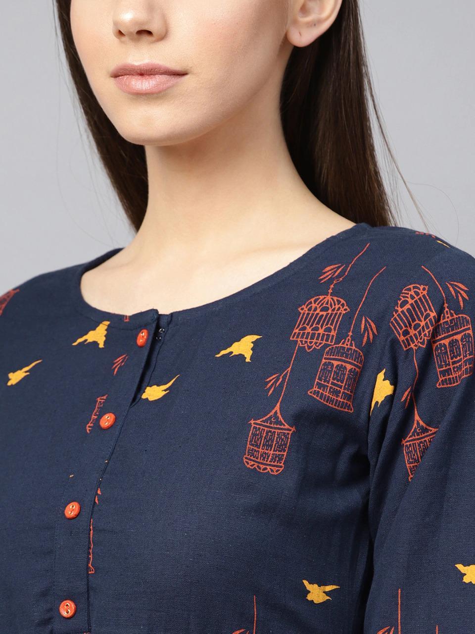 Blue Cotton Kurta