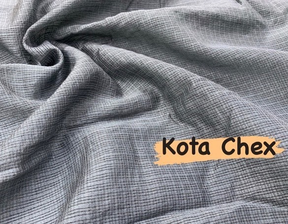 Kota Chex - Cota Chex Fabric, Plain Texture | Exceptionally Soft, Washable, Available In Different Colours, Custom Length Per Requirement