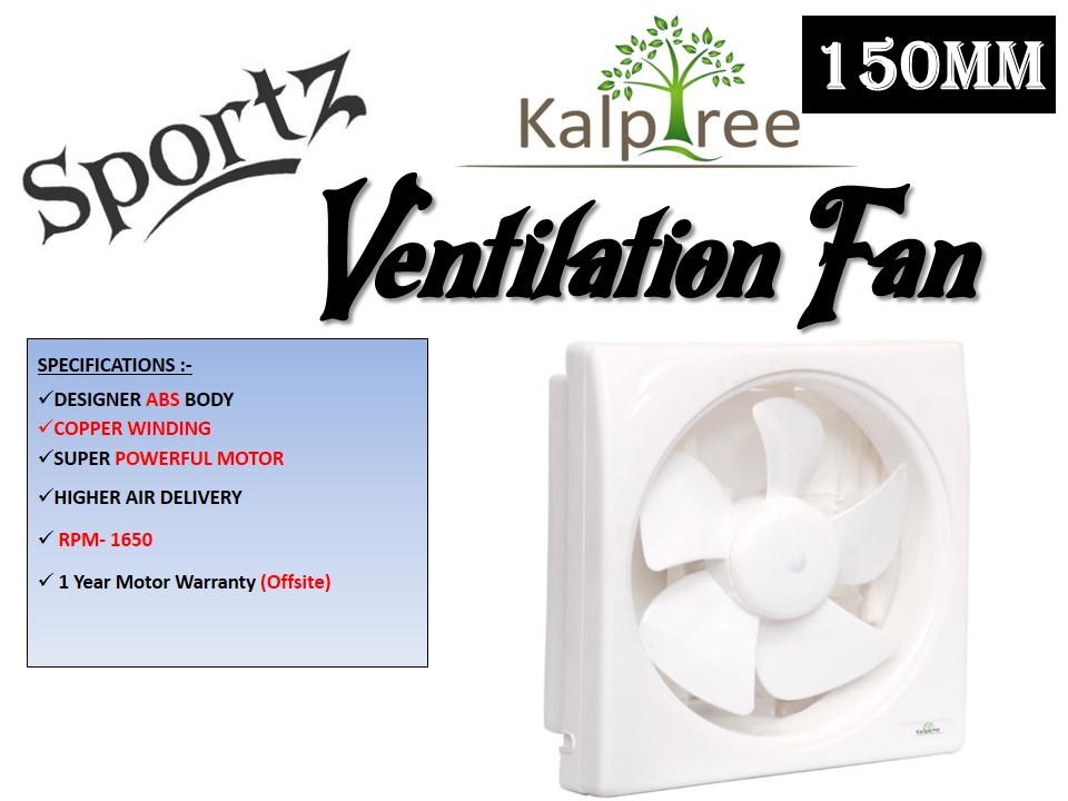 White Ventilation Fan - 150mm - Ventilo-dlx