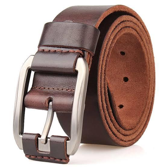 Leather Belts - Genuine Leather, 42 Inches Long, Brown Color, 1.5 Inches Wide, 0.2 Inches Thick | Durable, Stylish Design, Hand-stitched, Lightweight, Tear Resistant, Alluring Shine, Comfortable Fit