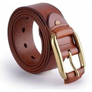 Leather Belts - Genuine Leather, 42 Inches Long, Brown Color, 1.5 Inches Wide, 0.2 Inches Thick | Durable, Stylish Design, Hand-stitched, Lightweight, Tear Resistant, Alluring Shine, Comfortable Fit
