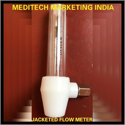 Jacketed Flow Meter - Polycarbonate Material, 150 Gm Weight , Oxygen Flowmeter For Hospital Use, White Color Coding