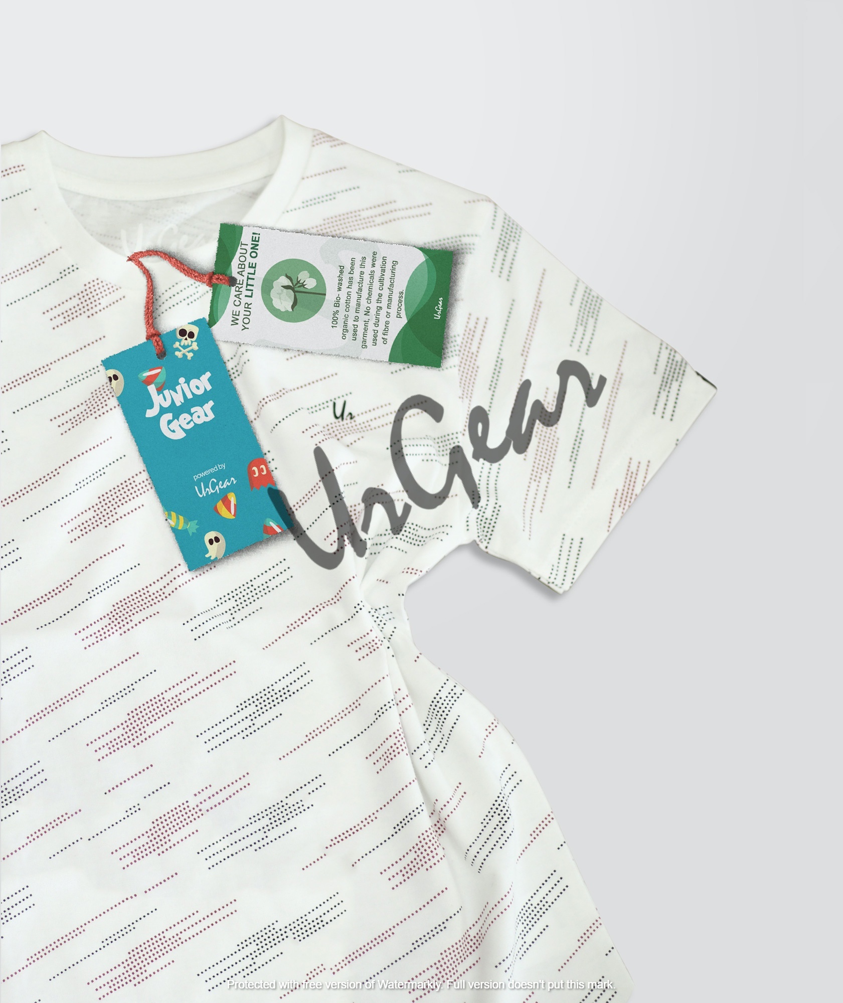 Kids Printed White Line T-shirt - 100% Combed Cotton Customized Size Breathable White Fabric | Short Sleeves Bio-washed Summer Style