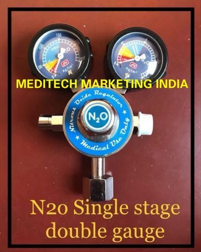 Nitrous Oxide Regulator Single Stage Double Gauge Application: Hospital