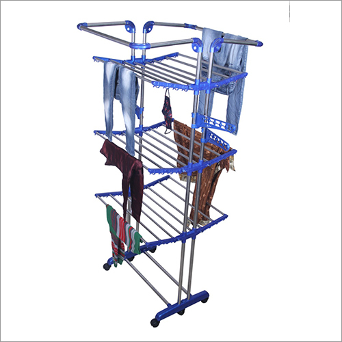 Jumbo Platinum Ss Pipe - Customized Size, Blue Eco-friendly Design | Stainless Steel & Mild Steel, 2 Layer King Size Cloth Drying Stand For Household Use