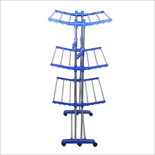 Jumbo Platinum Ss Pipe - Customized Size, Blue Eco-friendly Design | Stainless Steel & Mild Steel, 2 Layer King Size Cloth Drying Stand For Household Use