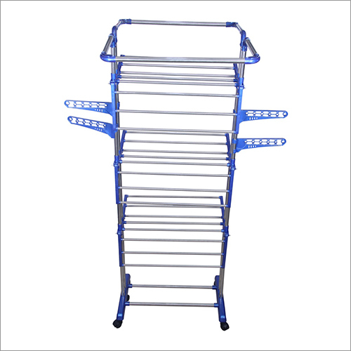 Jumbo Platinum Ss Pipe - Customized Size, Blue Eco-friendly Design | Stainless Steel & Mild Steel, 2 Layer King Size Cloth Drying Stand For Household Use