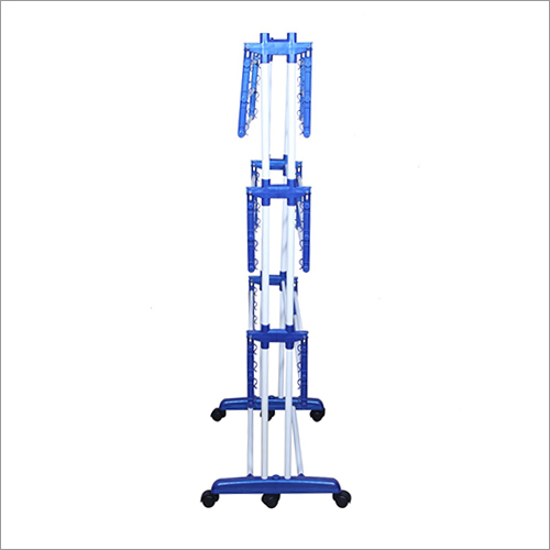 Ms Powder Coated Pipe - Customized Size, Blue Eco-friendly Drying Stand | Stainless Steel & Mild Steel, 3 Layers, 7-12 Kg Capacity