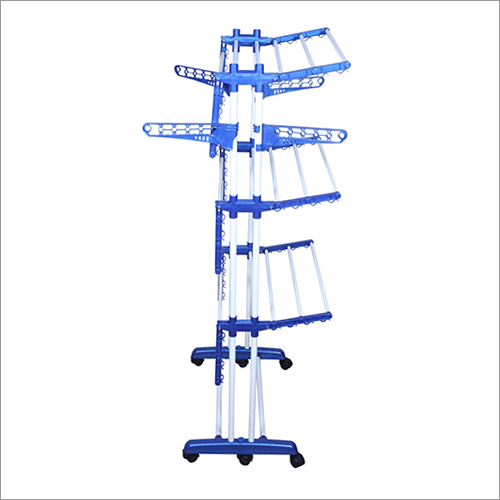 Ms Powder Coated Pipe - Customized Size, Blue Eco-friendly Drying Stand | Stainless Steel & Mild Steel, 3 Layers, 7-12 Kg Capacity