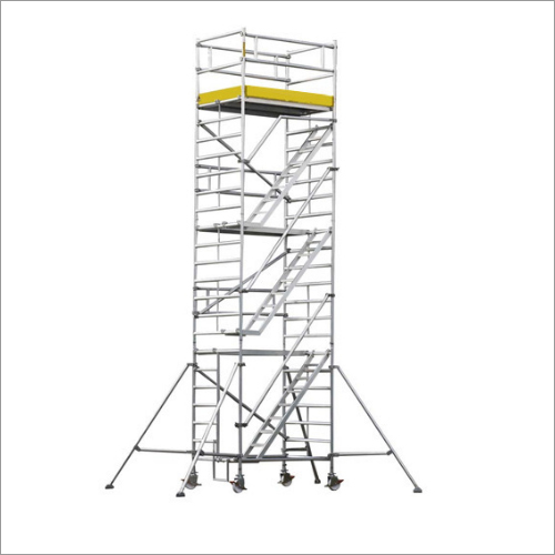 Aluminium Scaffolding Ladder - Aluminium Material, 200 kg Loading Capacity, Galvanized Surface Finish | 1 Year Warranty