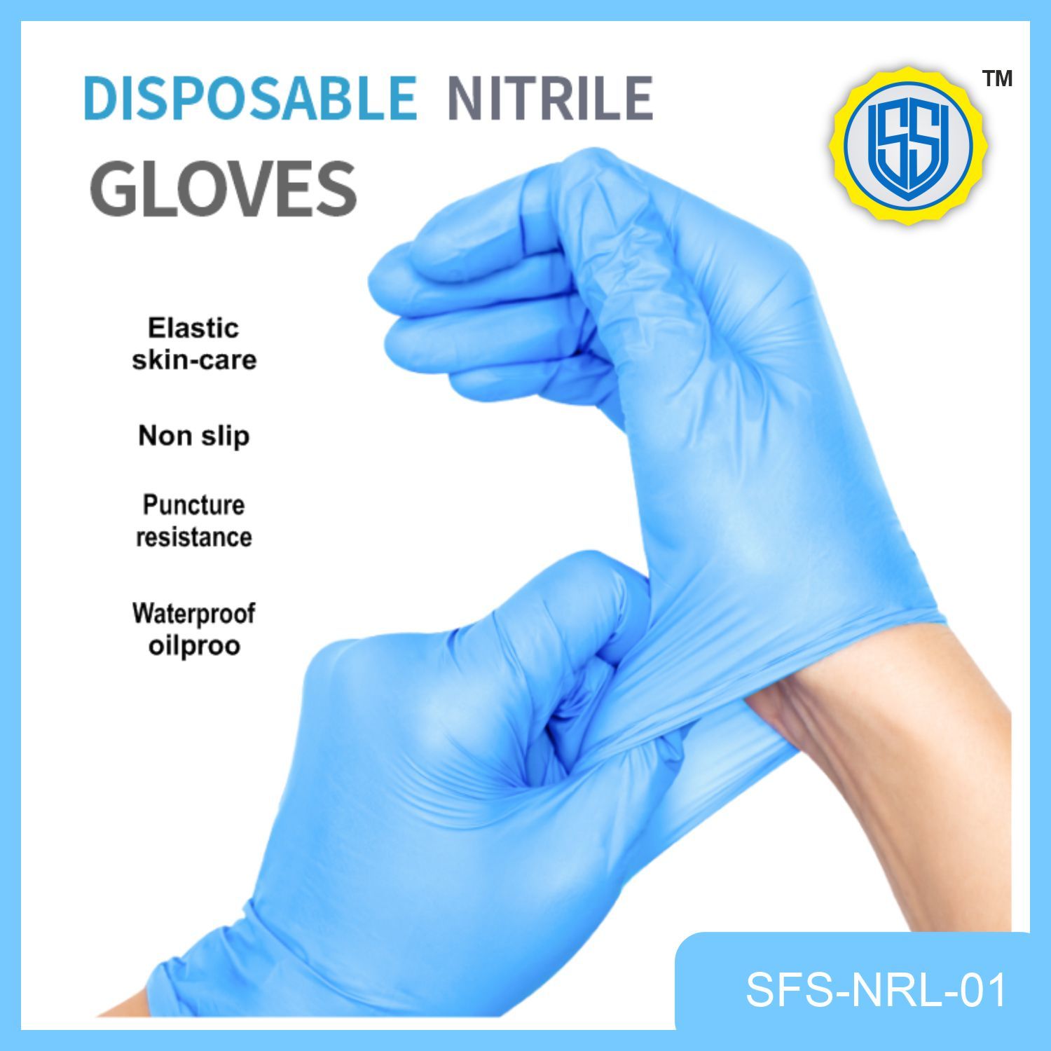 Nitrile Examination Gloves - Surgical Style, Blue Color | Medical Use, Full Finger Design, Latex Lining
