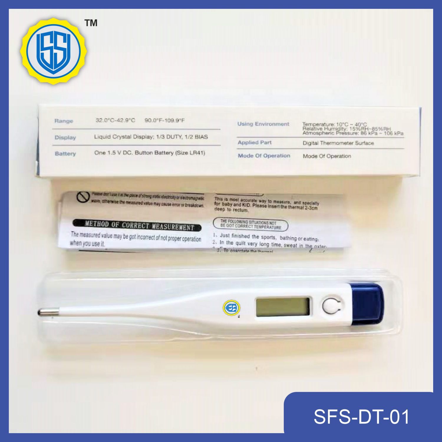 Digital Thermometer - Plastic, 126mm X 19mm X 9mm | Temperature Range 32.0â°c - 42.9â°c, Flexible & Hard Tip, Oral, Rectal & Axillary Use
