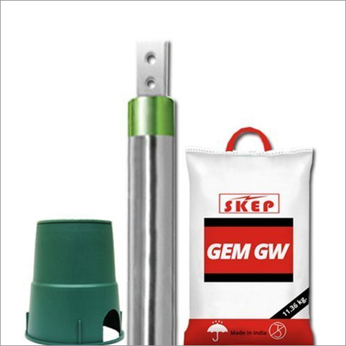 Chemical Earthing System - Galvanized Iron, 3m Length, 60mm Diameter | Maintenance-Free, High Resistivity Back Fill Compound, Durable Earth Pit Cover