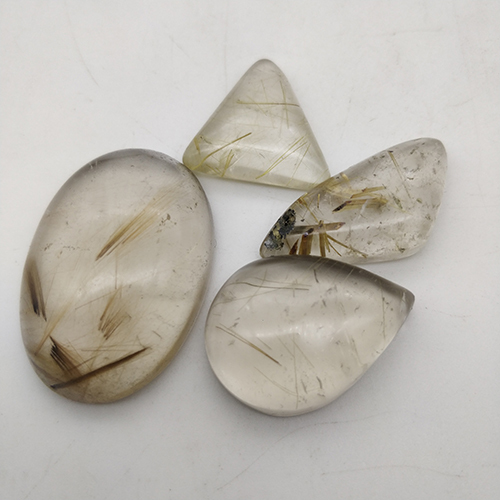 आभूषण बनाने के लिए प्राकृतिक गोल्डन रूटाइल काबोचोन