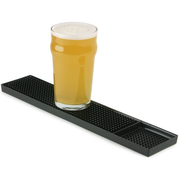 Bar Mat - Silicone 24x3 Inches | Modern Black Design, Lightweight 450 Grams, Prevents Spillage On Bar Counters