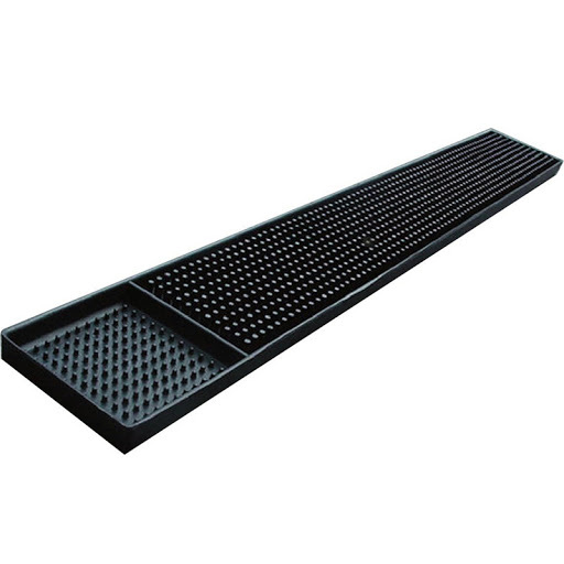 Bar Mat - Silicone 24x3 Inches | Modern Black Design, Lightweight 450 Grams, Prevents Spillage On Bar Counters