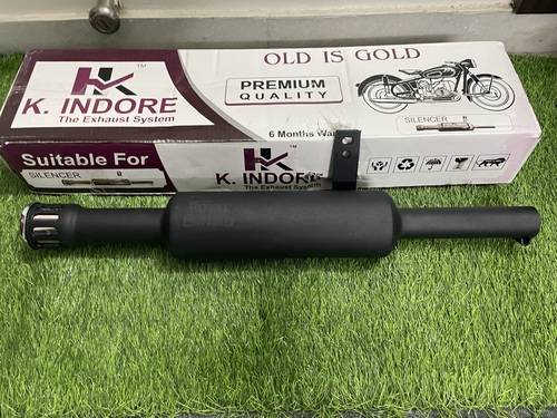 माइल्ड स्टील रॉयल एनफील्ड के इंदौरी मैट ब्लैक साइलेंसर