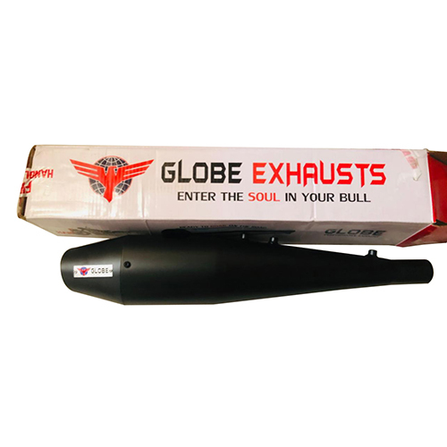 माइल्ड स्टील रॉयल एनफील्ड ग्लोब डॉल्फिन मैट ब्लैक साइलेंसर