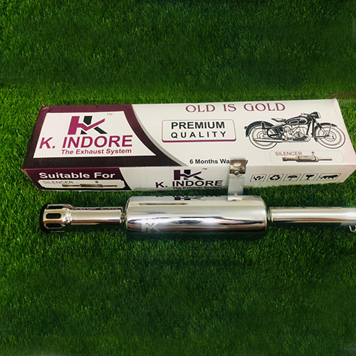 माइल्ड स्टील रॉयल एनफील्ड के इंदौरी क्रोम फिनिश साइलेंसर