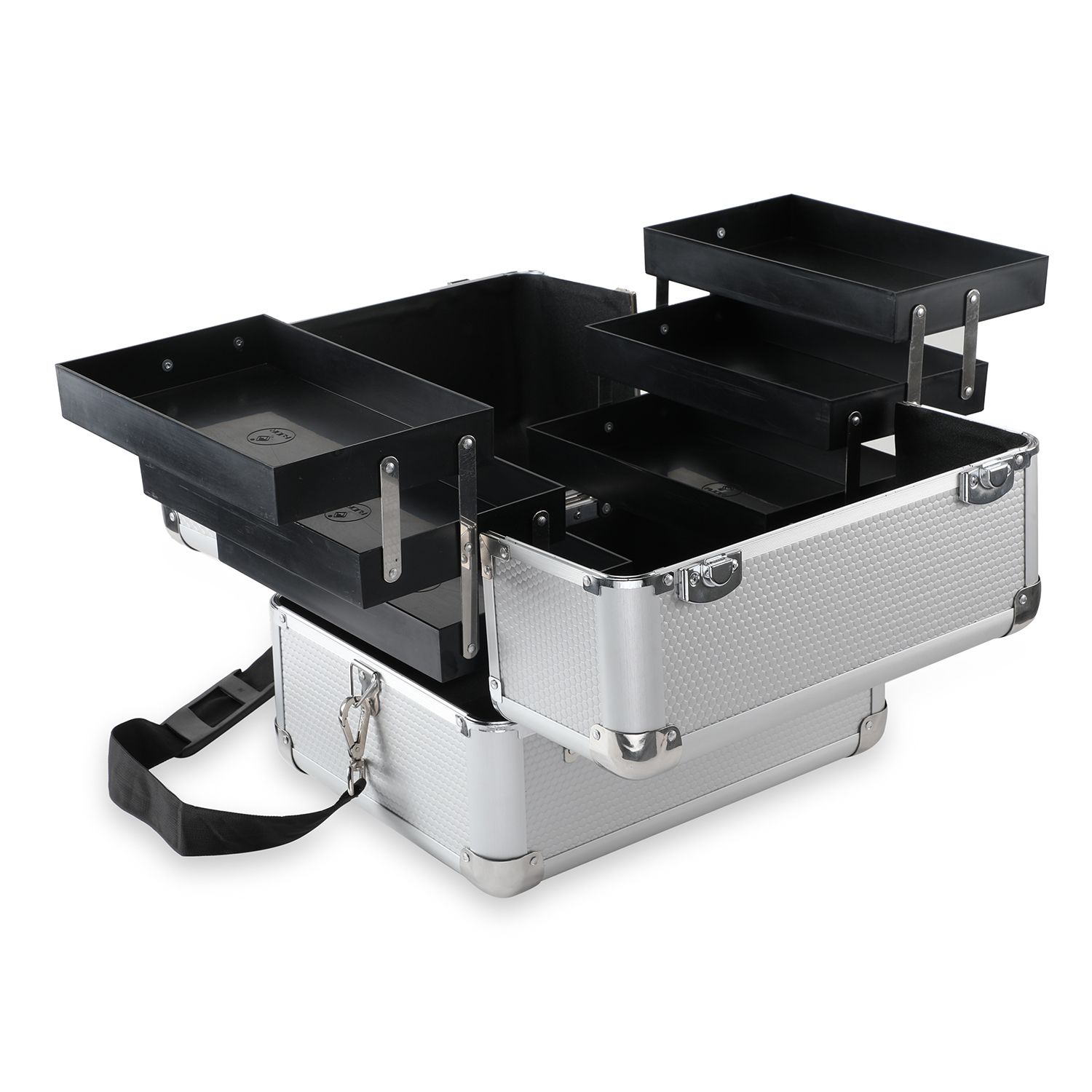 Vaara Galaxy R602 Makeup Case - Aluminium & Abs Build | 14" X 11.5" X 11.5" Size, 6 Durable Diy Compartments, Available In Multiple Colors