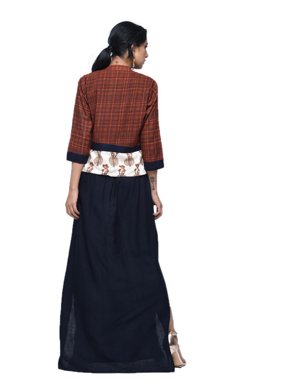 Rayon Kurti - Cotton Silk Fabric, Blue Printed Indo Western Style | Festive Bollywood Look For All Seasons