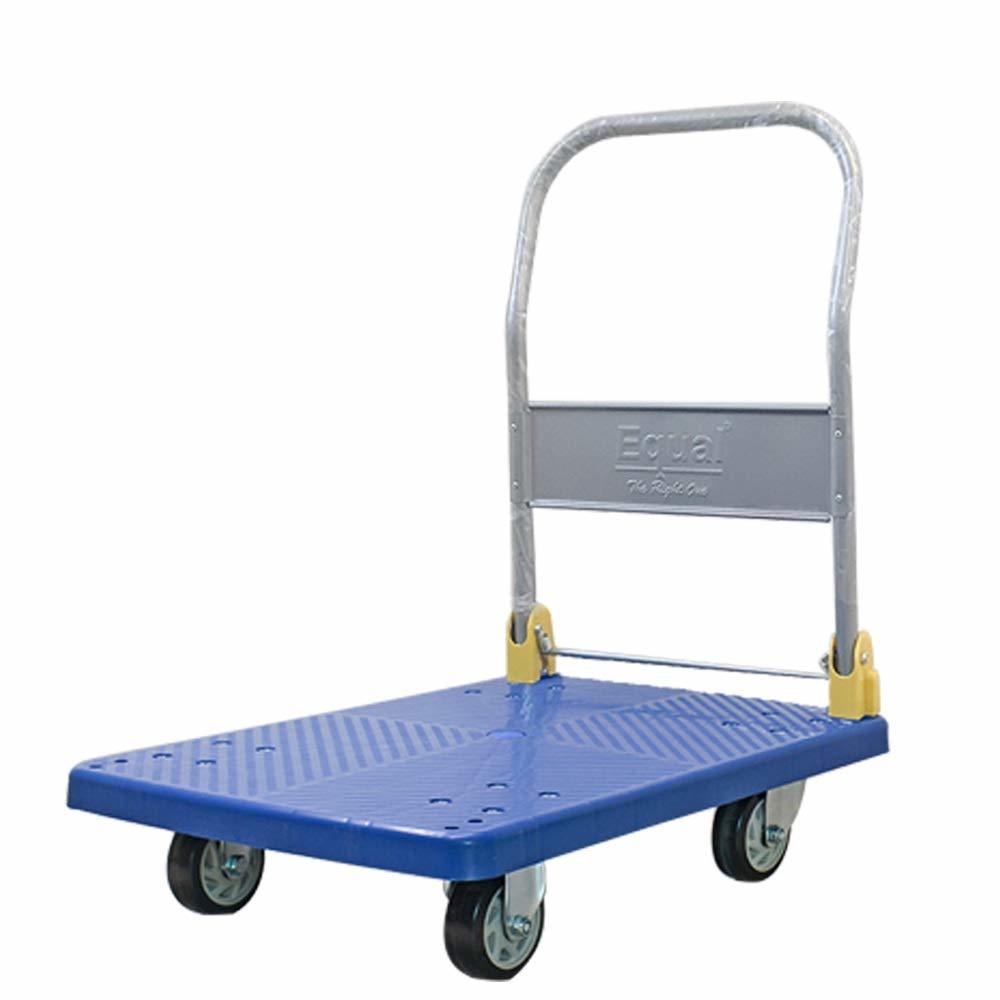 Folding Platform Trolley - High Density Polypropylene 90x60x68 Cm | 300 Kg Capacity Lightweight With Swivel & Fixed Wheels