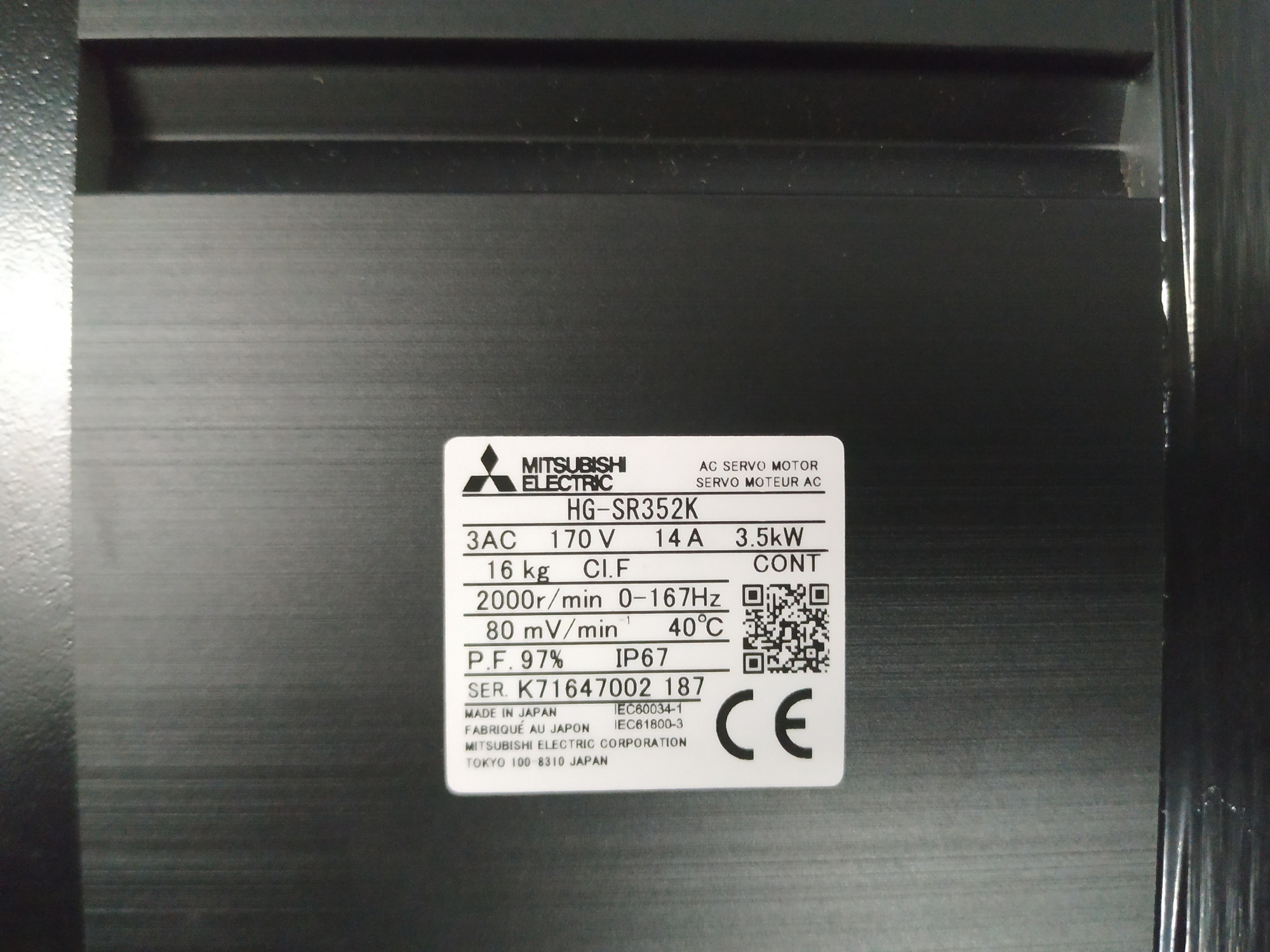 Mitsubishi Servo Motor Hg-sr352k