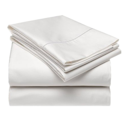 Double Hotel Bed Sheet - 100% Cotton, Full Size, White And Dyed, Thread Count 190/210/300/400, Stripe Weave | Washable, Minimum Shrinkage, Combed Yarn